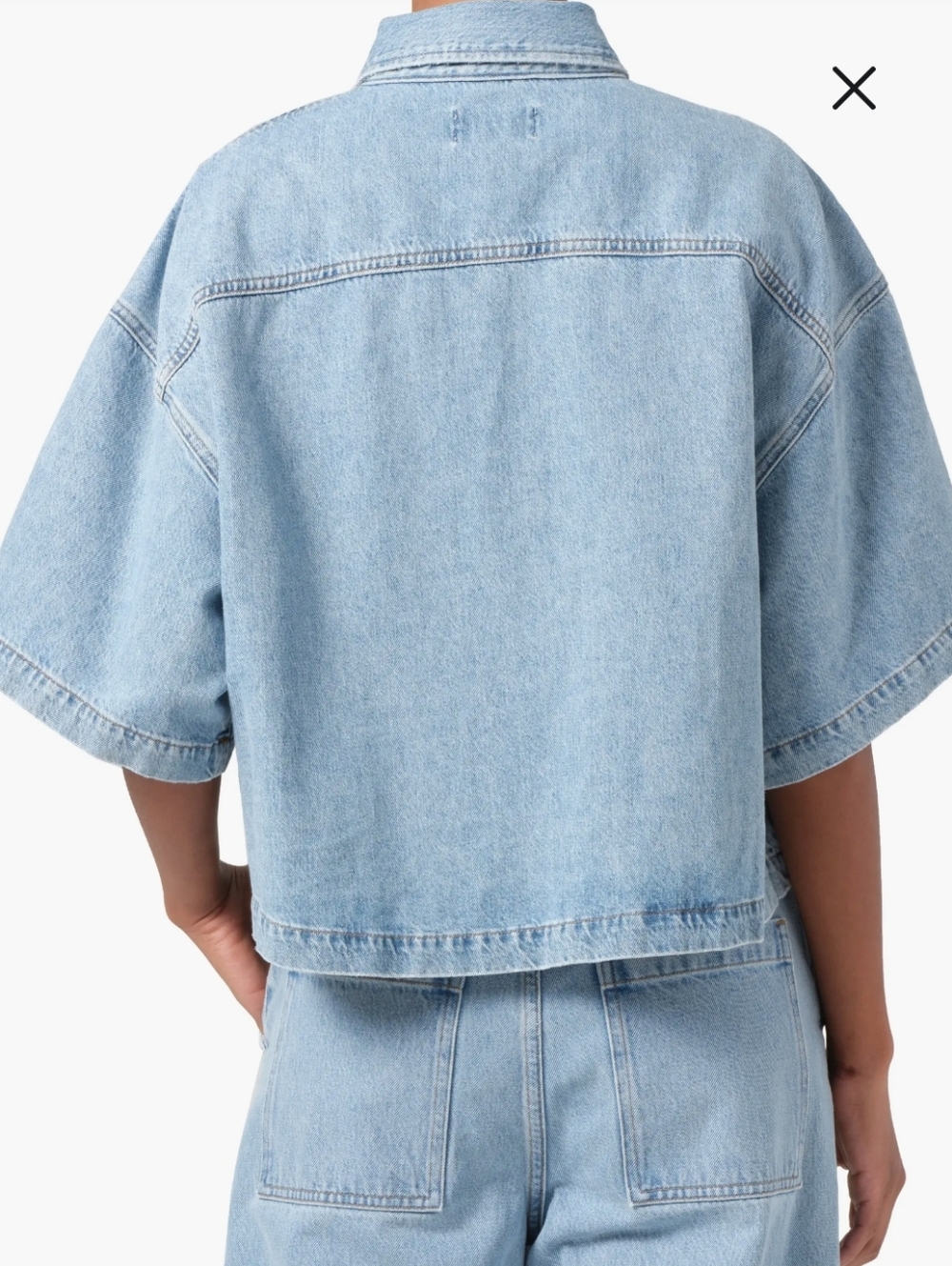 AGOLDE Rona Box Cropped Denim Shirt, size XS - Picture 4 of 16
